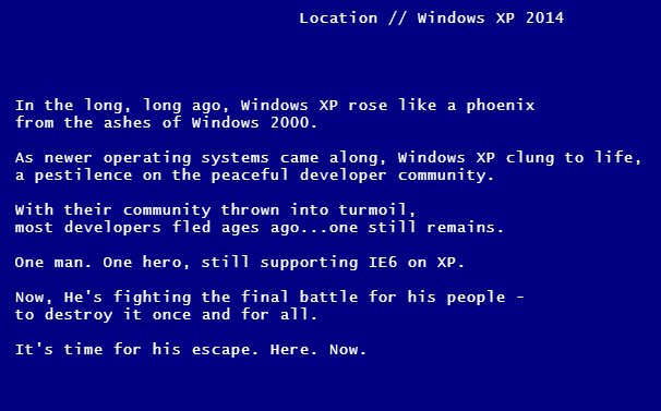 Játsszon az Escape from XP-ről a korszak végének ünneplésére