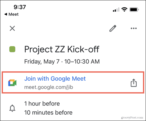 Google Meet link