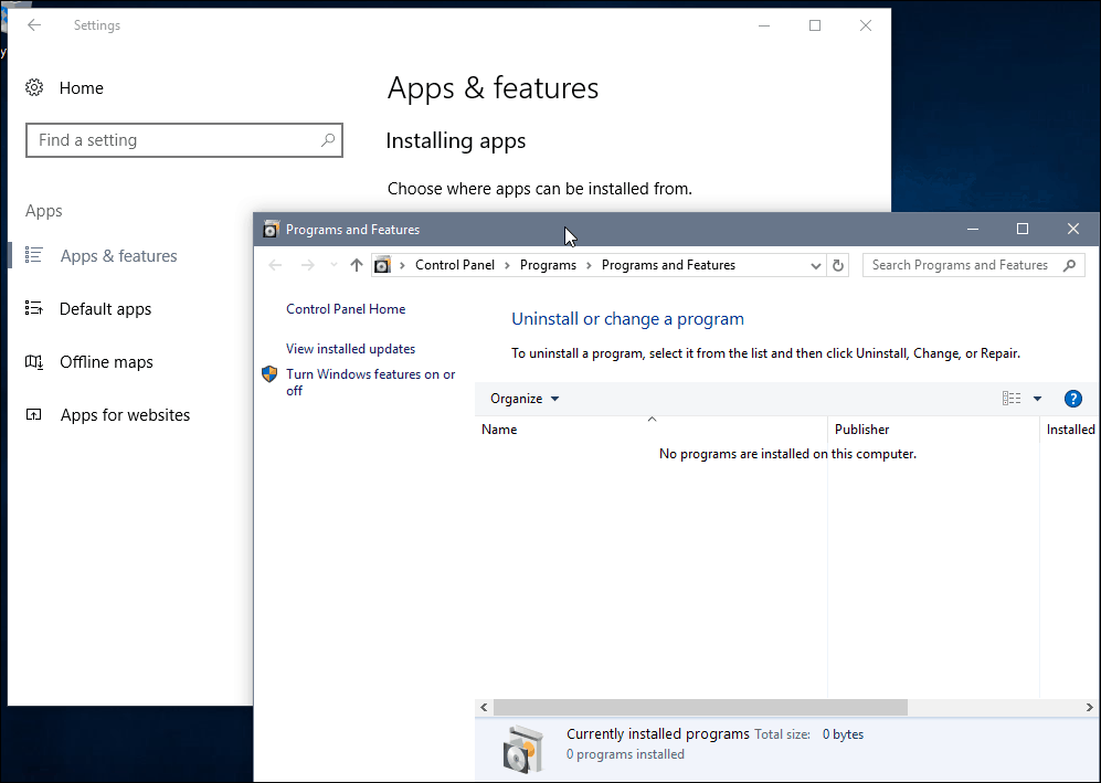 Alkalmazások kezelése a Windows 10 alkotóinak frissítésében