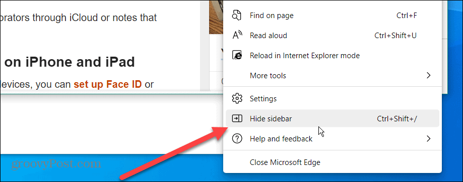 Tiltsa le a Microsoft Edge oldalsávot