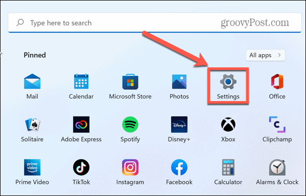 Windows beállítások ikonra