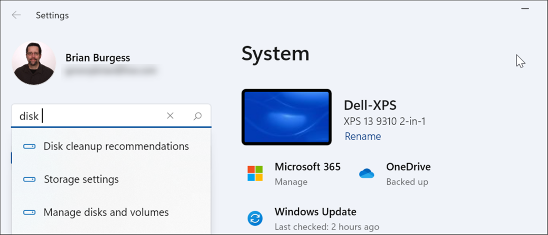 keresési beállítások lemezkezelés Windows 11 rendszeren