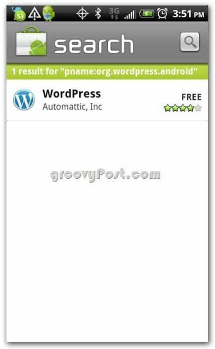 Wordpress by Automattic az Android Store-ban