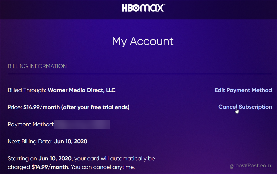 Hogyan lehet lemondni a HBO Max előfizetését
