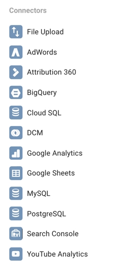 A Google Data Studio segítségével különféle adatforrásokhoz csatlakozhat.