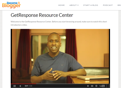 A GetResponse Resources Center egy példa arra, hogy még több értéket biztosítson a közönség számára. 