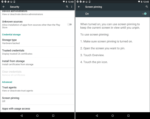 Zárja az Android 5.0 Lollipop alkalmazást egyetlen képernyőhöz rögzítő alkalmazáshoz