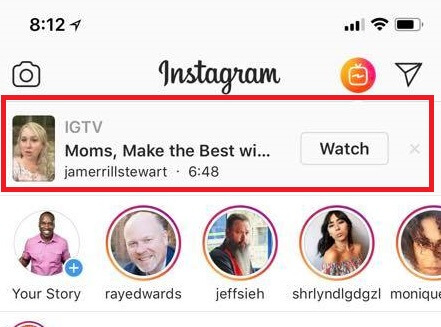 Az Instagram értesítéseket ad az IGTV videókról.