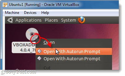 autorun vboxadditions lemez az ubuntu virtuális fiókban