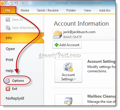 Fejlesztői lap megjelenítése az Outlook 2010-ben