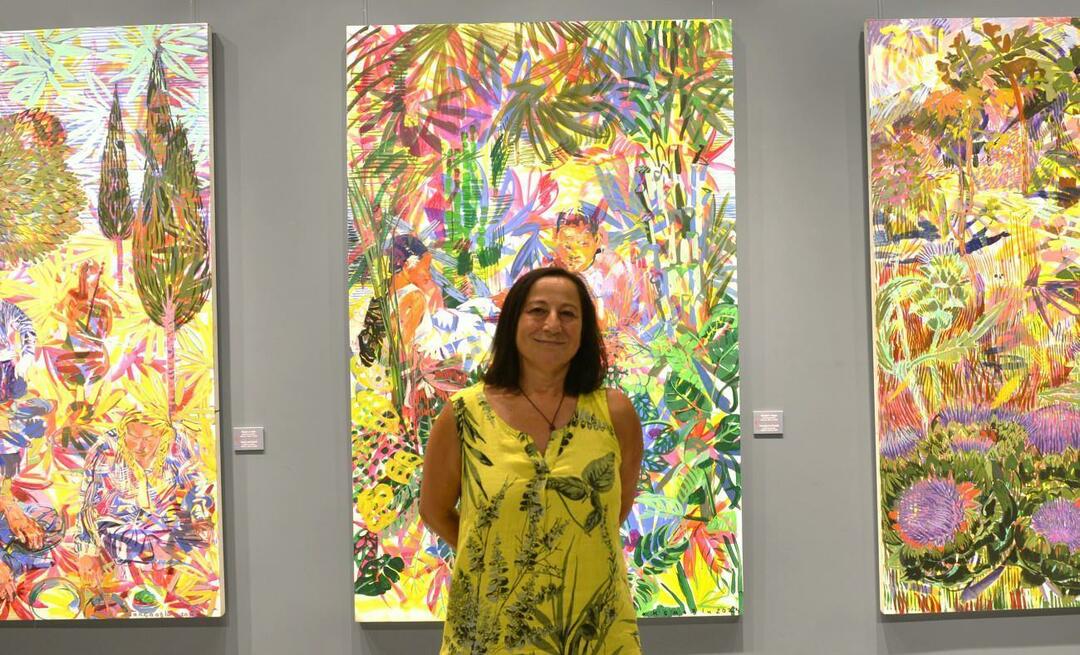 Zeliha Akçaoğlu „Secret Gardens” festménykiállítása a Ziraat Bank Çukurambar Művészeti Galériában látható