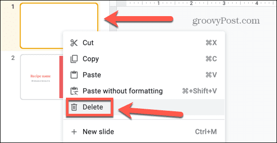 google slides slidev törlése