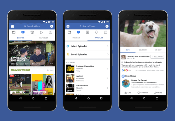 A Facebook új Watch fület indít az eredeti videoprogramozáshoz.