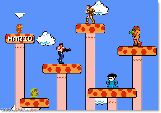 Super Mario Crossover karakterválasztás és vezérlőlista