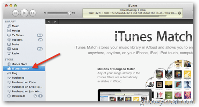 az iTunes match az iTunes 10.5.1-ben