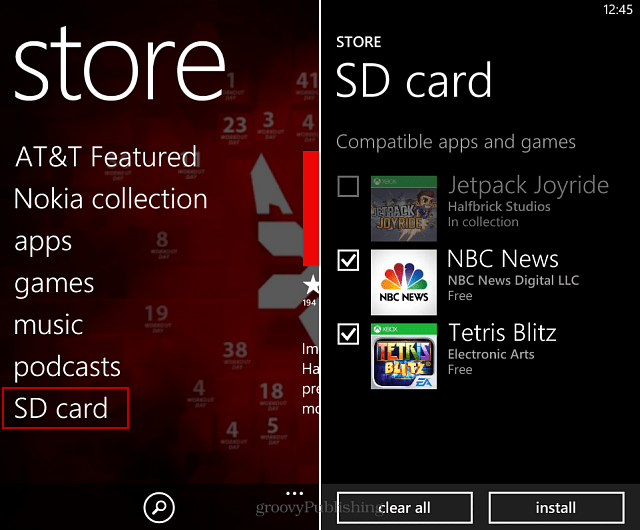 Az alkalmazások újratöltése SD-kártyáról a Windows Phone 8 rendszeren
