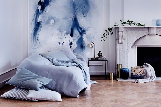Akvarell mintás fal trend otthonokban