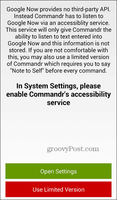 A Google Asszisztens és a Commandr használatával kapcsolhatja be és ki a funkciókat
