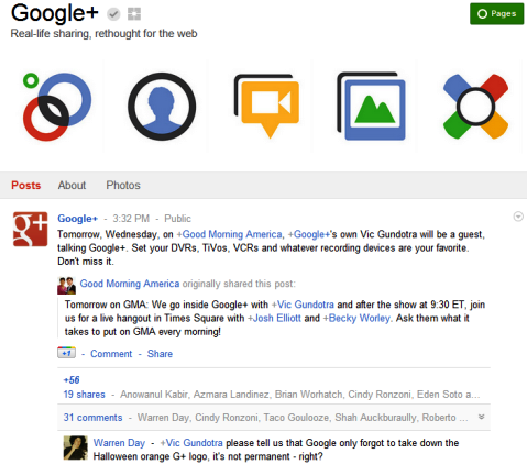 Google+ Oldalak - Google+