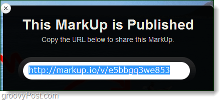 markup.io közzétett URL