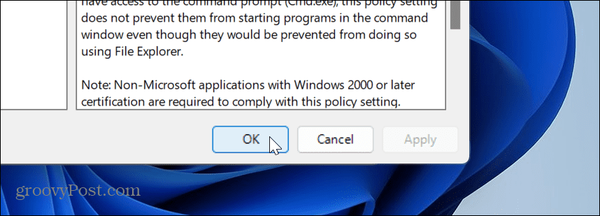 tiltsa le a PowerShellt a Windows 11 rendszeren
