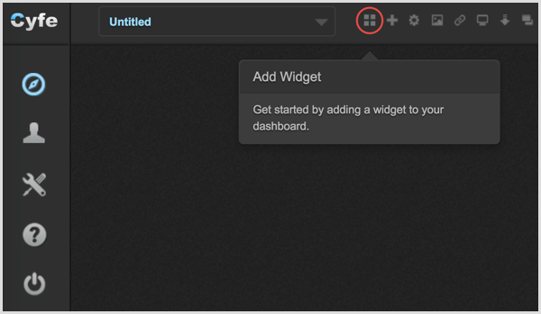 Cyfe Widget hozzáadása ikonra