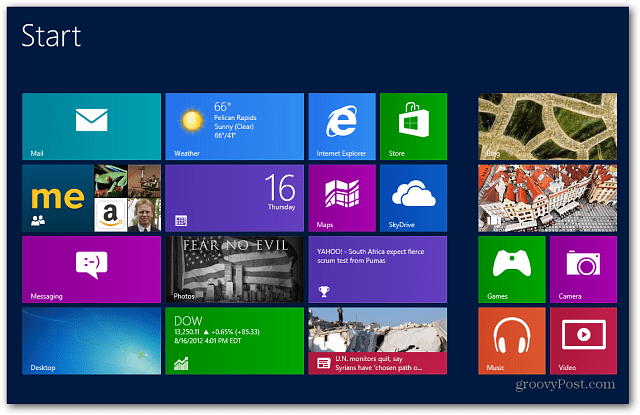 Windows 8 kezdőképernyő