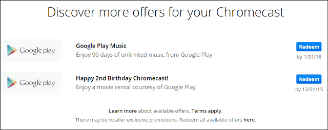 A Google Chromecast tulajdonosai ingyenes filmkölcsönzést kapnak második születésnapjára