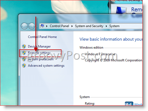 Windows 7 - Nyissa meg az RDP távoli beállítások konfigurációját