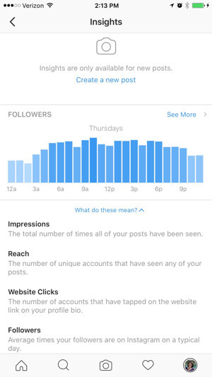 instagram üzleti profil betekintést
