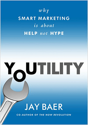 Ez egy képernyőkép a Jay Baer Youtility könyvborítójáról.