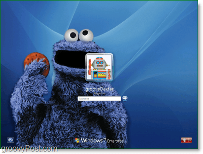Windows 7 a kedvenc Szezám utcai Cookie Monster háttérrel