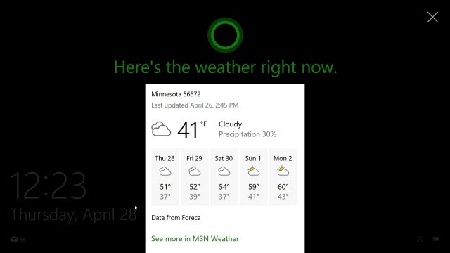 Cortana zár képernyő