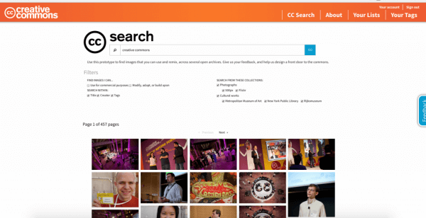 A Creative Commons egy új CC Search funkció bétatesztje.