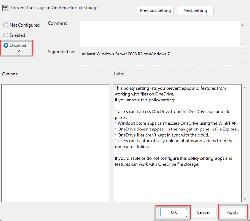 A OneDrive letiltása Windows 11 rendszeren
