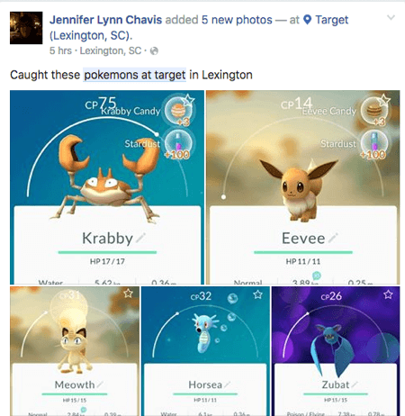 pokemon go felhasználó által létrehozott tartalom