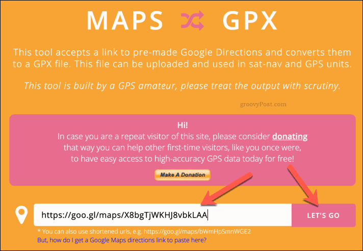 GPX fájl létrehozása a MapstoGPX segítségével