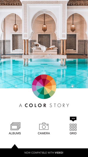 Hozzon létre egy színes történetet tartalmazó Instagram-történet 1. lépését, amely bemutatja a feltöltési lehetőségeket.