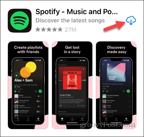 telepítse újra a Spotify iPhone-t