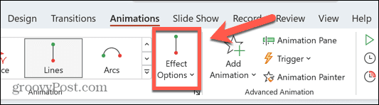 powerpoint effektus opciók