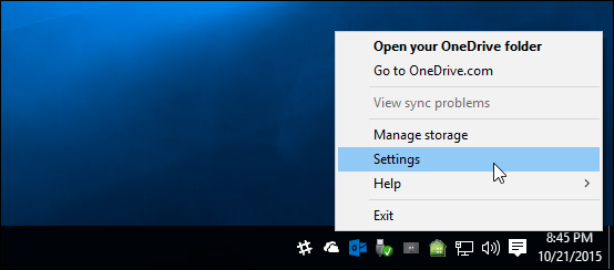 OneDrive beállítások Windows 10