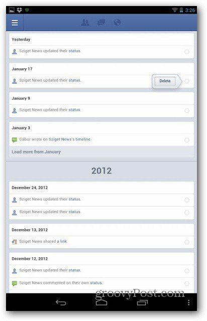 A Facebook oldalak kezelői tevékenységi naplója