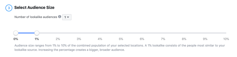 válassza ki a közönség méretét a Facebook megjelenéshez