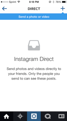 instagram közvetlen funkció