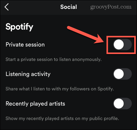 spotify mobil privát munkamenet