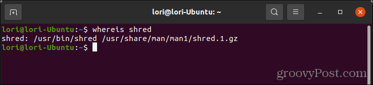 Futtassa a whereis shred parancsot Linuxon