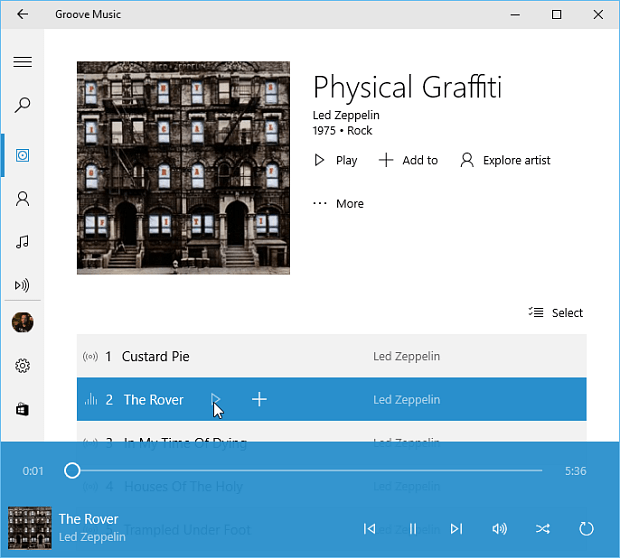 Groove zene Windows 10