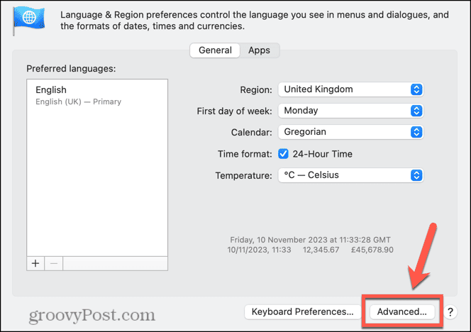 Mac speciális nyelvi és régióbeállítások