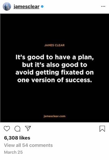 példa az Instagram üzleti bejegyzésére idézettel