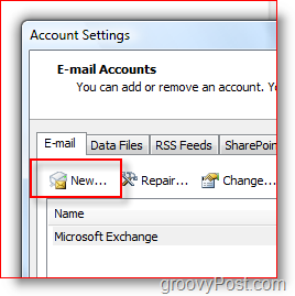 Hozzon létre új e-mail fiókot az Outlook 2007 programban